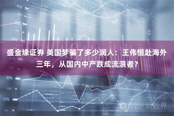 盛金缘证券 美国梦骗了多少润人：王伟恒赴海外三年，从国内中产跌成流浪者？